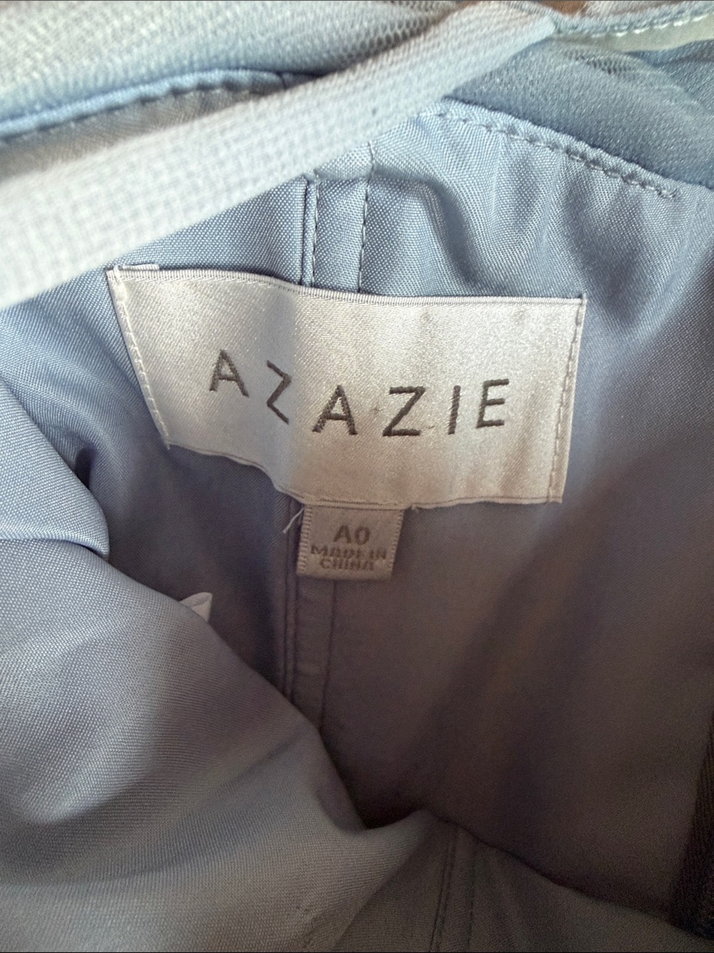 Azazie One-Shoulder Cold-Shoulder Chiffon Gown in Dusty Blue - Picture 8 of 8